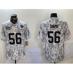 Men New Orleans Saints 56 Demario Davis 2024 F U S E Arctic Camo Salute To Service Limited Stitched Football Jersey