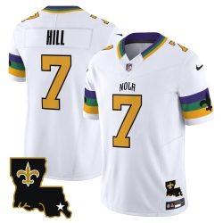 Men New Orleans Saints 7 Taysom Hill White 2024 F U S E Vapor Limited Stitched Jersey