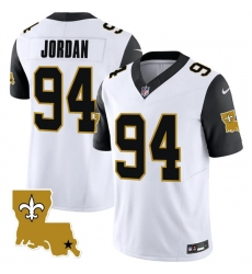 Men New Orleans Saints 94 Cameron Jordan White Black 2023 F U S E  1987 Legacy Vapor Stitched Jersey