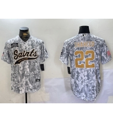 Men New Orleans Saints Team 22 Rashid Shaheed 2024 Arctic Camo Salute To Service Stitched Baseball Jersey