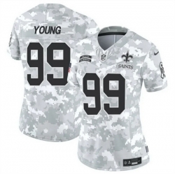 Women New Orleans Saints 99 Chase Young 2024 F U S E Arctic Camo Salute To Service Limited Stitched Football Jersey