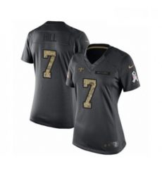 Womens Nike New Orleans Saints 7 Taysom Hill Limited Black 2016 Salute to Service NFL Jersey