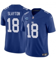 Men New York Giants 18 Darius Slayton Blue 2025 F U S E  With 1 Star C Patch Vapor Untouchable Limited Stitched Jersey Men New York Giants 18 Darius Slayton Blue 2025 F U S E  With 1 Star C Patch Vapor Untouchable Limited Stitched Jersey