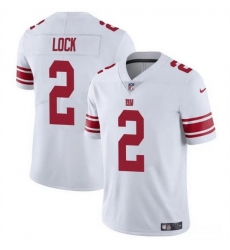 Men New York Giants 2 Drew Lock White Vapor Untouchable Limited Stitched Jersey