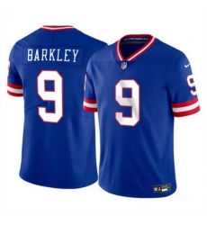 Men New York Giants 9 Matt Barkley Blue 2023 F U S E  Throwback Vapor Untouchable Limited Stitched Jersey