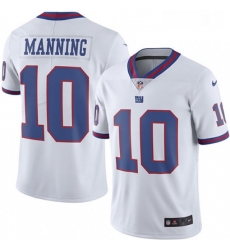 Mens Nike New York Giants 10 Eli Manning Limited White Rush Vapor Untouchable NFL Jersey