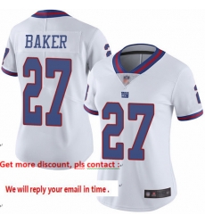 Giants 27 Deandre Baker White Women Stitched Football Limited Rush Jersey