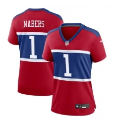 Women Men New York Giants 1 Malik Nabers Red Vapor Untouchable Limited Stitched Jersey