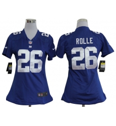 Women Nike New York Giants 26 Antrel Rolle Blue Jerseys