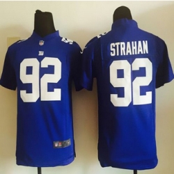 Youth New Giants #92 Michael Strahan Royal Blue Team Color Stitched NFL Elite Jersey