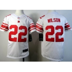 Youth Nike New York Giants 22 Wilson White Nike NFL Jerseys