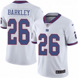 Youth Nike New York Giants 26 Saquon Barkley Limited White Rush Vapor Untouchable NFL Jersey