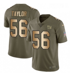 Youth Nike New York Giants 56 Lawrence Taylor Limited OliveGold 2017 Salute to Service NFL Jersey