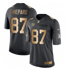 Youth Nike New York Giants 87 Sterling Shepard Limited BlackGold Salute to Service NFL Jersey