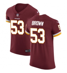 Men Nike Redskins #53 Zach Brown Burgundy Red Team Color Stitched NFL Vapor Untouchable Elite Jersey