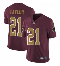 Mens Nike Washington Redskins 21 Sean Taylor Burgundy RedGold Number Alternate 80TH Anniversary Vapor Untouchable Limited Player NFL Jersey