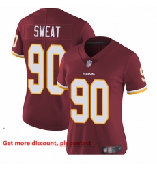 Redskins 90 Montez Sweat Burgundy Red Team Color Women Stitched Football Vapor Untouchable Limited Jersey