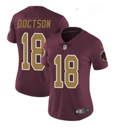 Womens Nike Washington Redskins 18 Josh Doctson Burgundy RedGold Number Alternate 80TH Anniversary Vapor Untouchable Limited Player NFL Jersey