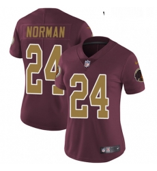 Womens Nike Washington Redskins 24 Josh Norman Elite Burgundy RedGold Number Alternate 80TH Anniversary NFL Jersey