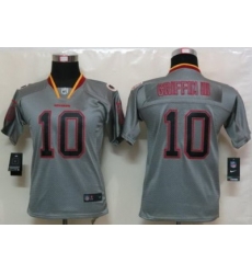 Youth Nike Washington Redskins 10# Robert Griffin III Grey Lights Out Elite NFL Jerseys