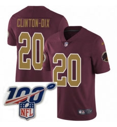 Youth Nike Washington Redskins 20 Ha Clinton Dix Burgundy Red Gold Number Alternate 80TH Anniversary Vapor Untouchable Limited Stitched 100th anniversary N