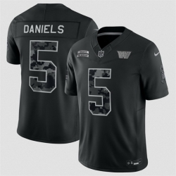 Youth Washington Commanders  5 Jayden Daniels Black 2026 Salute to Service Limited Stitched Football Jersey