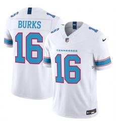 Men Tennessee Titans  16 Treylon Burks White 2026 F U S E  Vapor Limited Stitched Football Jersey