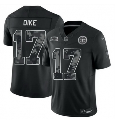 Men Tennessee Titans 17 Chimere Dike Black F U S E 2026 Salute to Service Limited Stitched Football Jersey