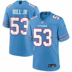 Men Tennessee Titans  53 Anthony Hill Jr  Light Blue 2026 F U S E  Vapor Limited Stitched Football Jersey