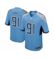 Mens Tennessee Titans 91 Cameron Wake Game Light Blue Alternate Football Jersey