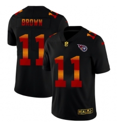 Tennessee Titans 11 A J  Brown Men Black Nike Red Orange Stripe Vapor Limited NFL Jersey