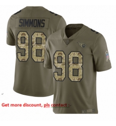 Titans 98 Jeffery Simmons Olive Camo Youth Stitched Football Limited 2017 Salute to Service Jersey