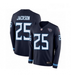 Youth Nike Tennessee Titans 25 Adoree Jackson Limited Navy Blue Therma Long Sleeve NFL Jersey