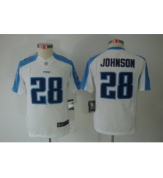 Youth Nike Tennessee Titans 28# Chris Johnson White Limited Jerseys