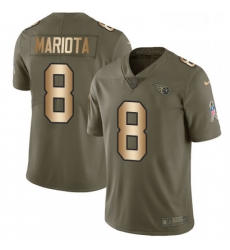 Youth Nike Tennessee Titans 8 Marcus Mariota Limited OliveGold 2017 Salute to Service NFL Jersey