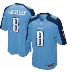 Youth Nike Tennessee Titans 8# Matt Hasselbeck Game LT Blue Color Jersey