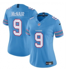 Women Tennessee Titans  9 Steve McNair Light Blue 2026 F U S E  Vapor Limited Stitched Football Jersey  