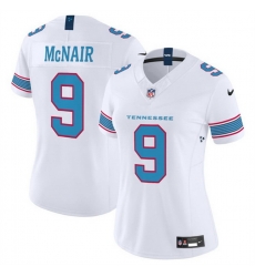 Women Tennessee Titans  9 Steve McNair White 2026 F U S E  Vapor Limited Stitched Football Jersey