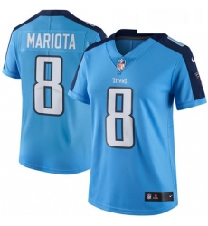 Womens Nike Tennessee Titans 8 Marcus Mariota Light Blue Team Color Vapor Untouchable Limited Player NFL Jersey