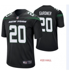 Jets #20 HALL Black Jersey