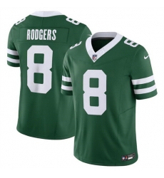 Men New York Jets 8 Aaron Rodgers Green 2024 F U S E  Vapor Limited Stitched Jersey