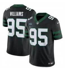 Men New York Jets 95 Quinnen Williams Black 2024 F U S E  With 2 Star C Patch Vapor Limited Stitched Jersey