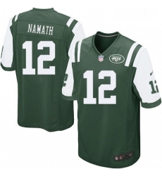 Mens Nike New York Jets 12 Joe Namath Game Green Team Color NFL Jersey