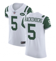 Nike Jets #5 Christian Hackenberg White Mens Stitched NFL Vapor Untouchable Elite Jersey