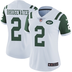 Nike Jets #2 Teddy Bridgewater White Womens Stitched NFL Vapor Untouchable Limited Jersey