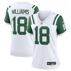 Women New York Jets 18 Mike Williams White Classic Alternate Stitched Jersey