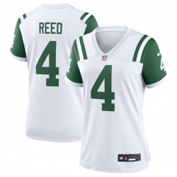 Women New York Jets 4 D J  Reed White Classic Alternate Stitched Jersey