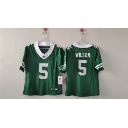 Women New York Jets 5 Garrett Wilson Green 2024 F U S E Vapor Stitched Football Jersey