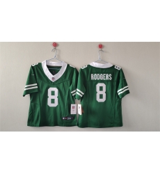 Women New York Jets 8 Aaron Rodgers Green 2024 F U S E Vapor Stitched Football Jersey