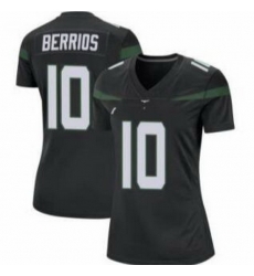 Women New York Jets Braxton Berrios #10 Black Vapor Limited Stitched Football Jersey